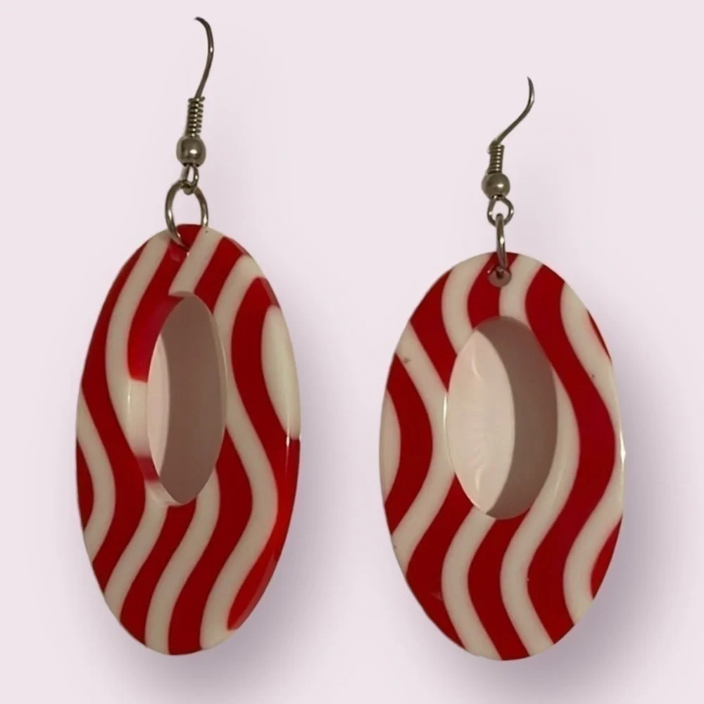 RED and White Earrings!